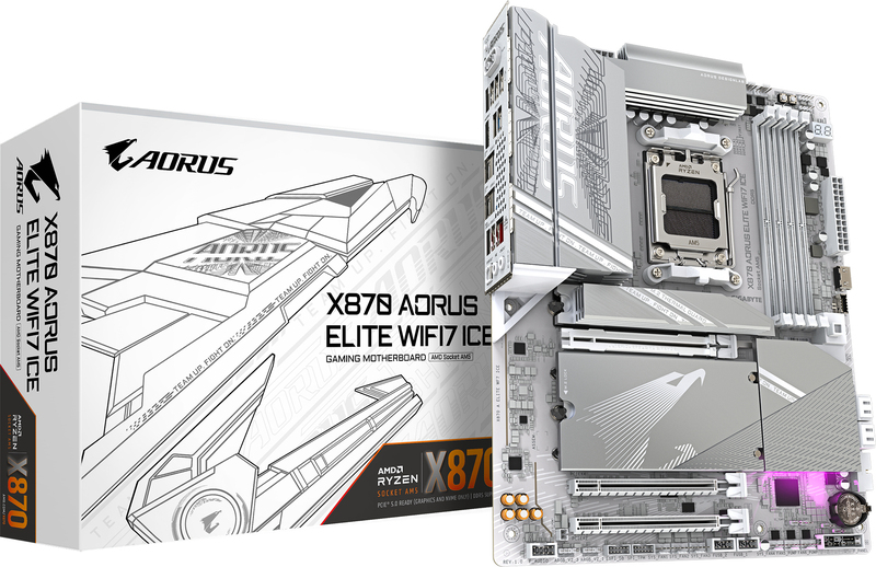 Gigabyte x870 aorus elite wifi7 ice moe 5 orig - GIGABYTE X870 AORUS ELITE WIFI7 ICE Moederbord