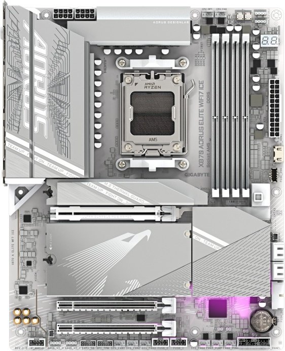 GIGABYTE Gigabyte X870 A Elite Wf7 Ice - Moederbord - Atx - Socket Am5 - Amd X870 - Ddr5 - Usb4 - Wi-Fi 7 - Realtek Audio