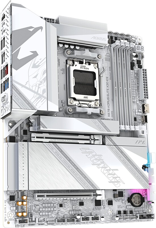 Gigabyte x870 aorus elite x3d ice moede 2 orig - GIGABYTE X870 AORUS ELITE X3D ICE Moederbord