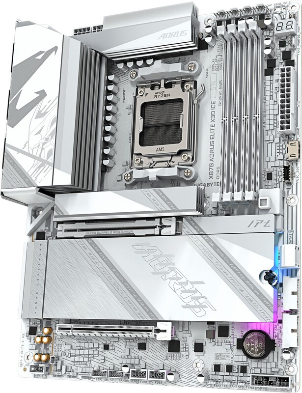 Gigabyte x870 aorus elite x3d ice moede 3 orig - GIGABYTE X870 AORUS ELITE X3D ICE Moederbord