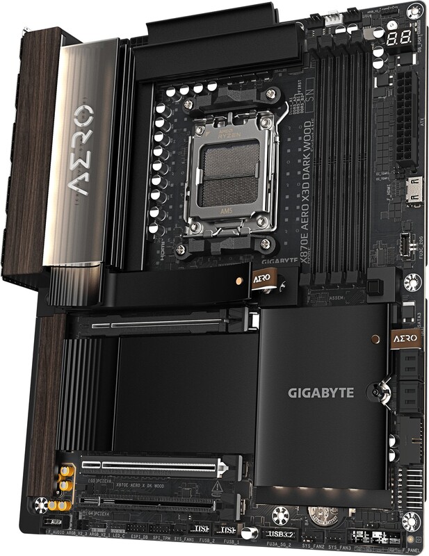 Gigabyte x870e aero x3d dark wood 3 orig - GIGABYTE X870E AERO X DK WOOD Moederbord