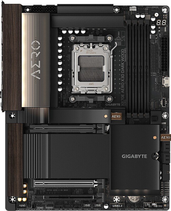 Gigabyte x870e aero x3d dark wood - GIGABYTE X870E AERO X DK WOOD Moederbord