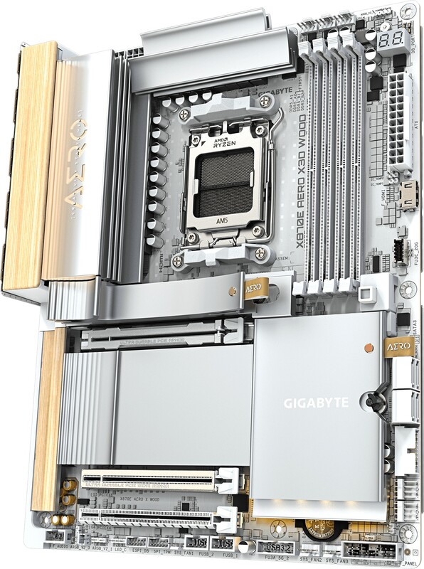 Gigabyte x870e aero x3d wood moederbord 3 orig - GIGABYTE X870E AERO X3D WOOD Moederbord