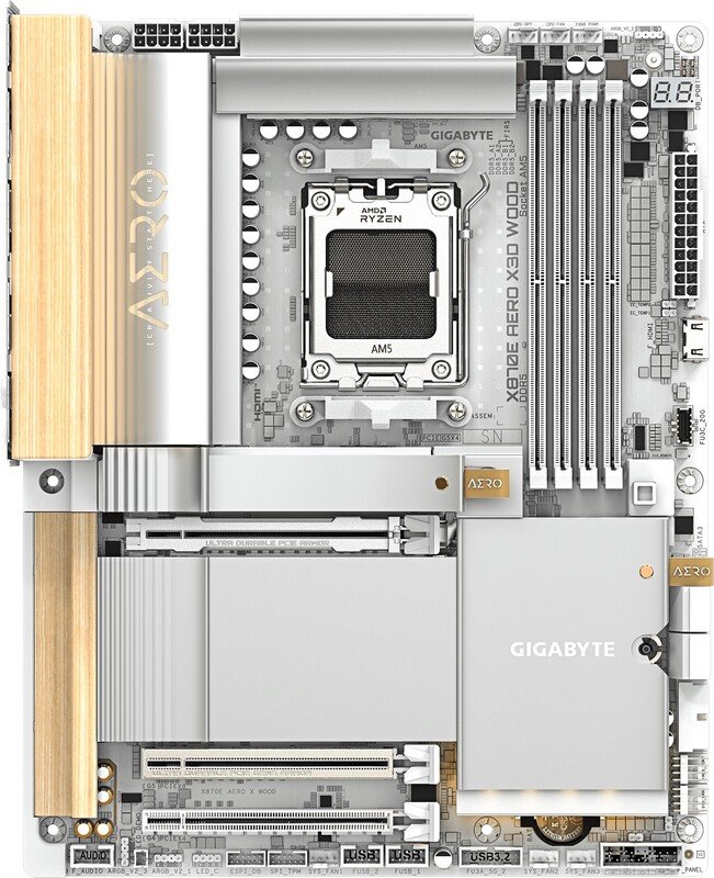 Gigabyte x870e aero x3d wood moederbord - GIGABYTE X870E AERO X3D WOOD Moederbord