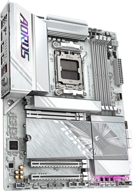 Gigabyte x870e aorus elite wifi7 ice mo 2 orig - GIGABYTE X870E AORUS ELITE WIFI7 ICE Moederbord