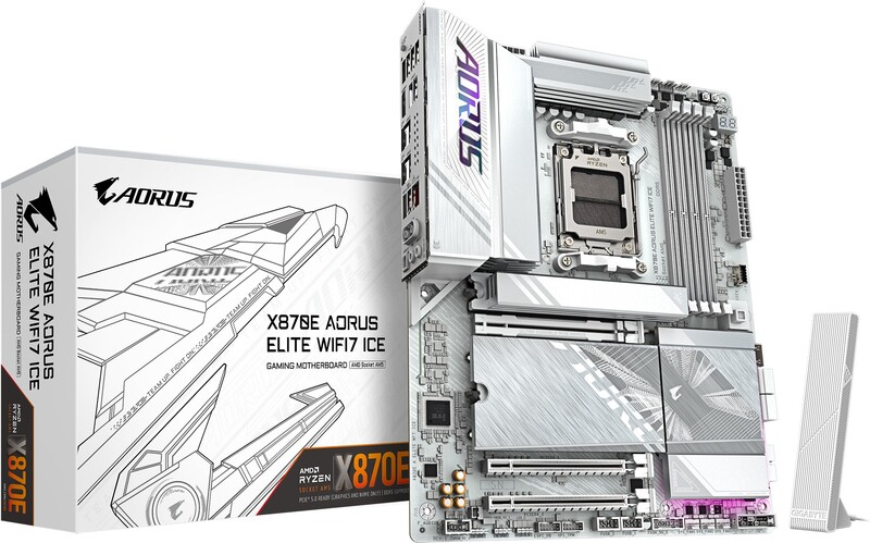 Gigabyte x870e aorus elite wifi7 ice mo 5 orig - GIGABYTE X870E AORUS ELITE WIFI7 ICE Moederbord