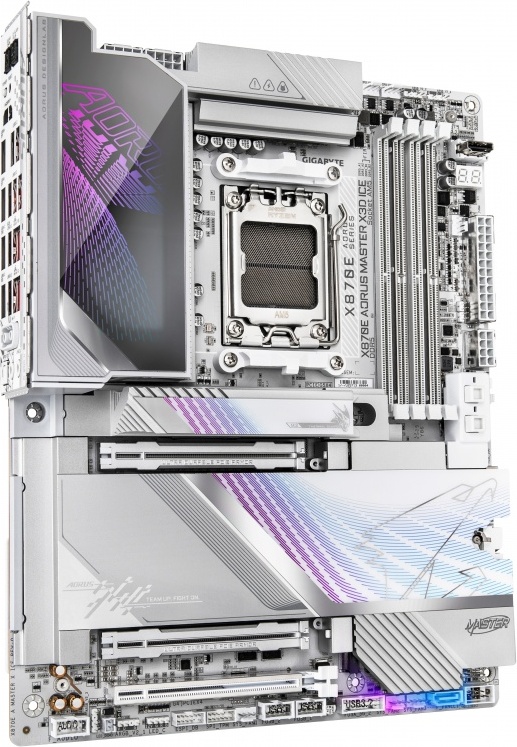 Gigabyte x870e aorus master x3d ice moe 3 orig - GIGABYTE X870E AORUS MASTER X3D ICE Moederbord