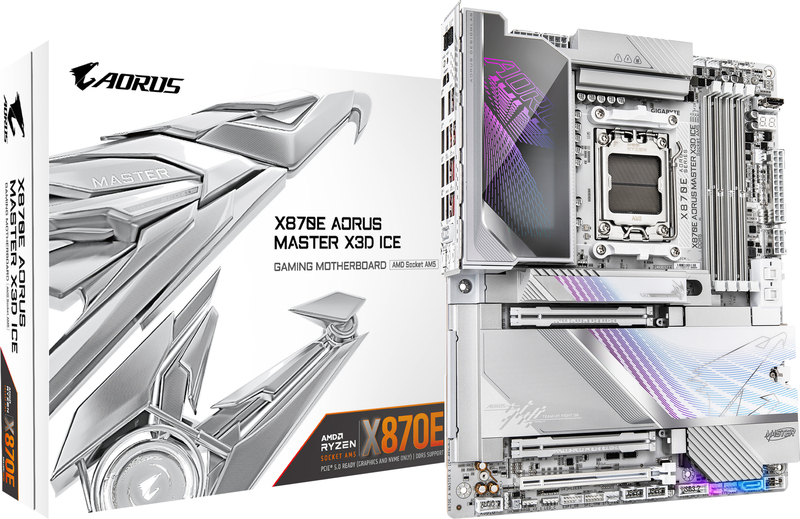 Gigabyte x870e aorus master x3d ice moe 5 orig - GIGABYTE X870E AORUS MASTER X3D ICE Moederbord
