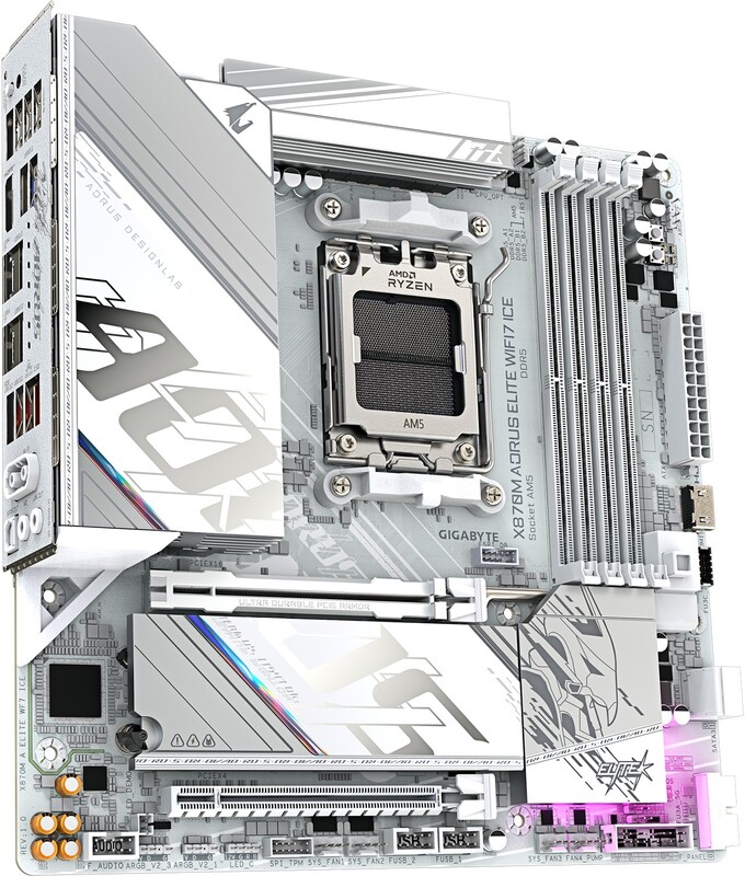 Gigabyte x870m aorus elite wifi7 ice mo 3 orig - GIGABYTE X870M AORUS ELITE WIFI7 ICE Moederbord