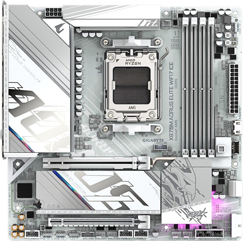 Gigabyte x870m aorus elite wifi7 ice mo - GIGABYTE X870M AORUS ELITE WIFI7 ICE Moederbord