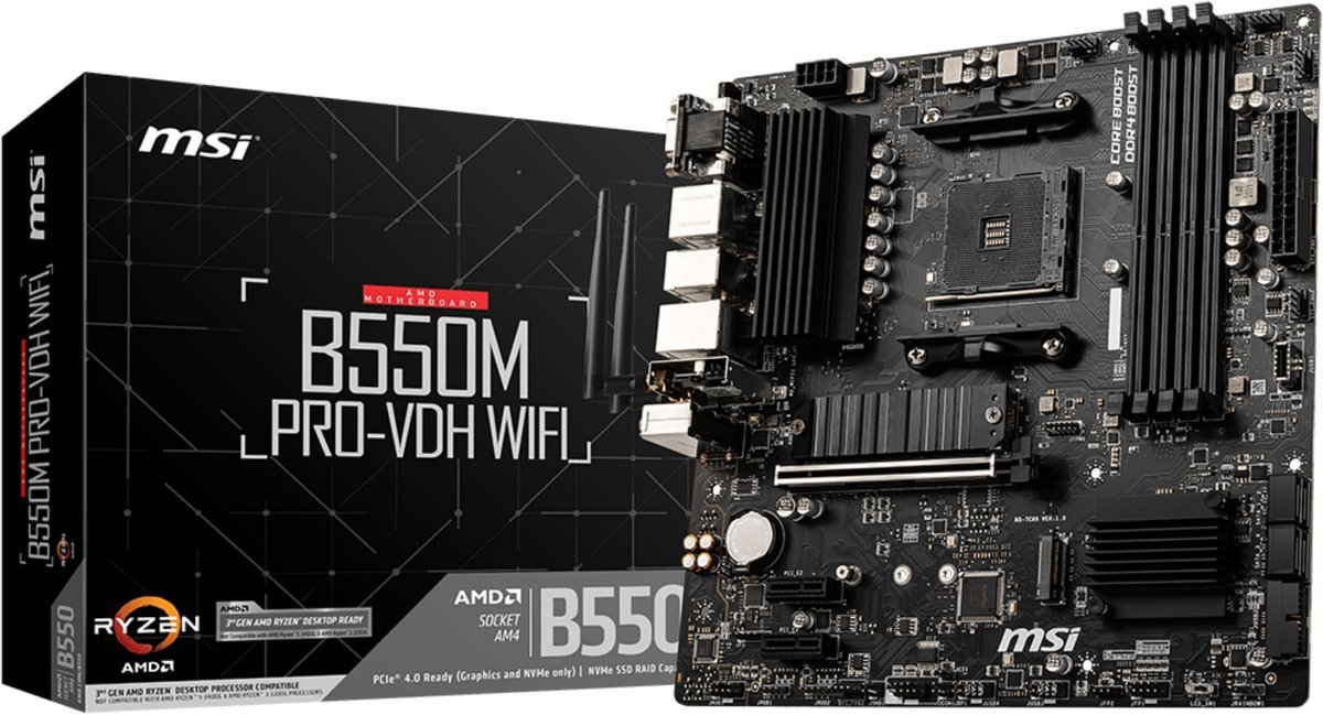Moederbord Msi B550M Pro-Vdh Matx Am4 Wifi