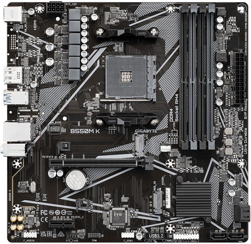 Motherboard Motherboard Gigabyte B550M K 1.0 Amd B550