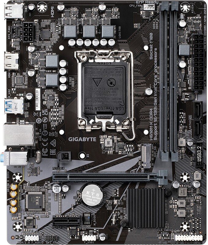 Motherboard gigabyte h610m k ddr4 1 0 - Gigabyte H610M K DDR4 Moederbord