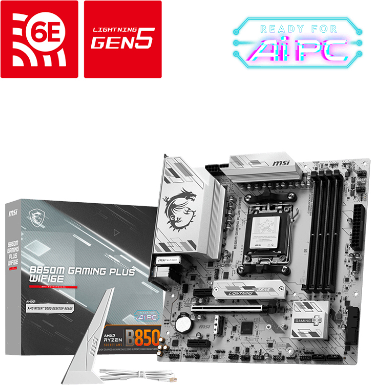 Msi b850m plus wifi6e moederbord 5 orig - MSI B850M GAMING PLUS WIFI6E Moederbord