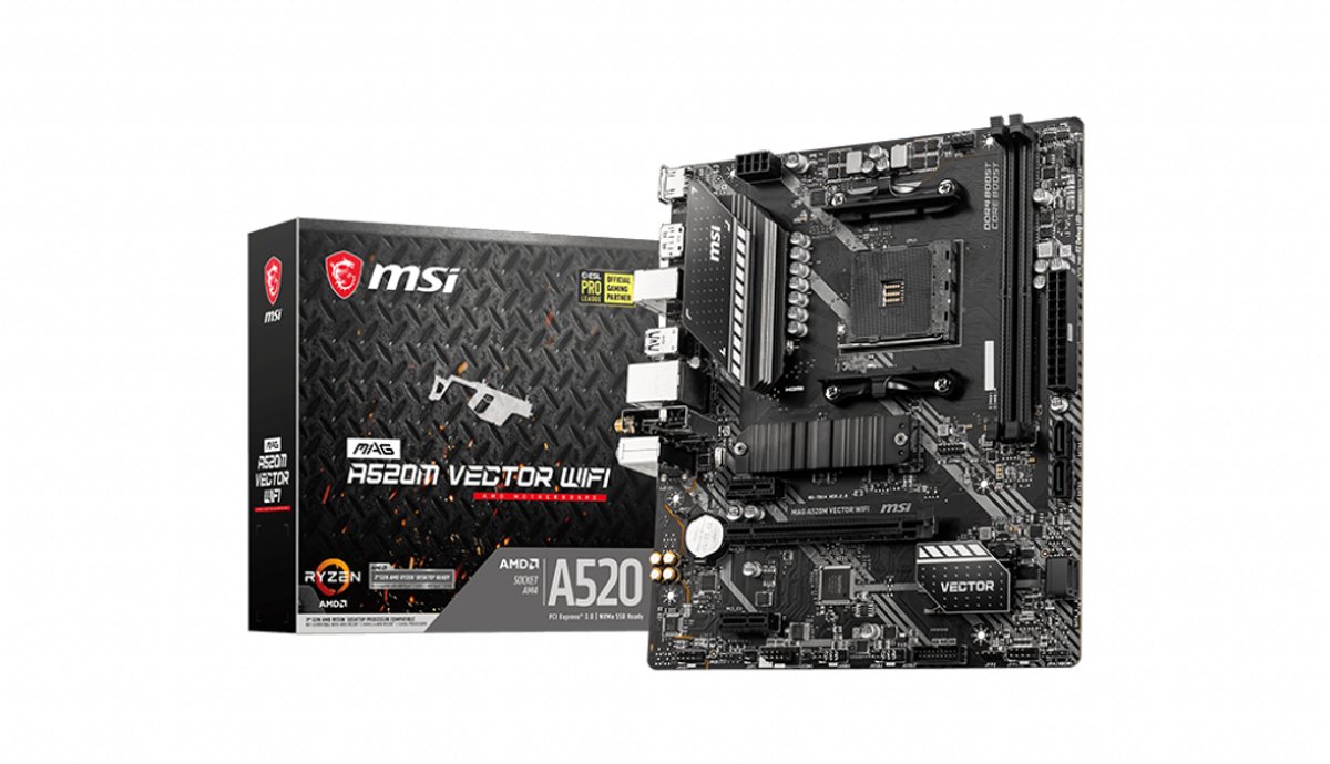 Msi Mag A520M Vector Wifi Moederbord Amd A520 Socket Am4 Micro Atx - afbeelding 3