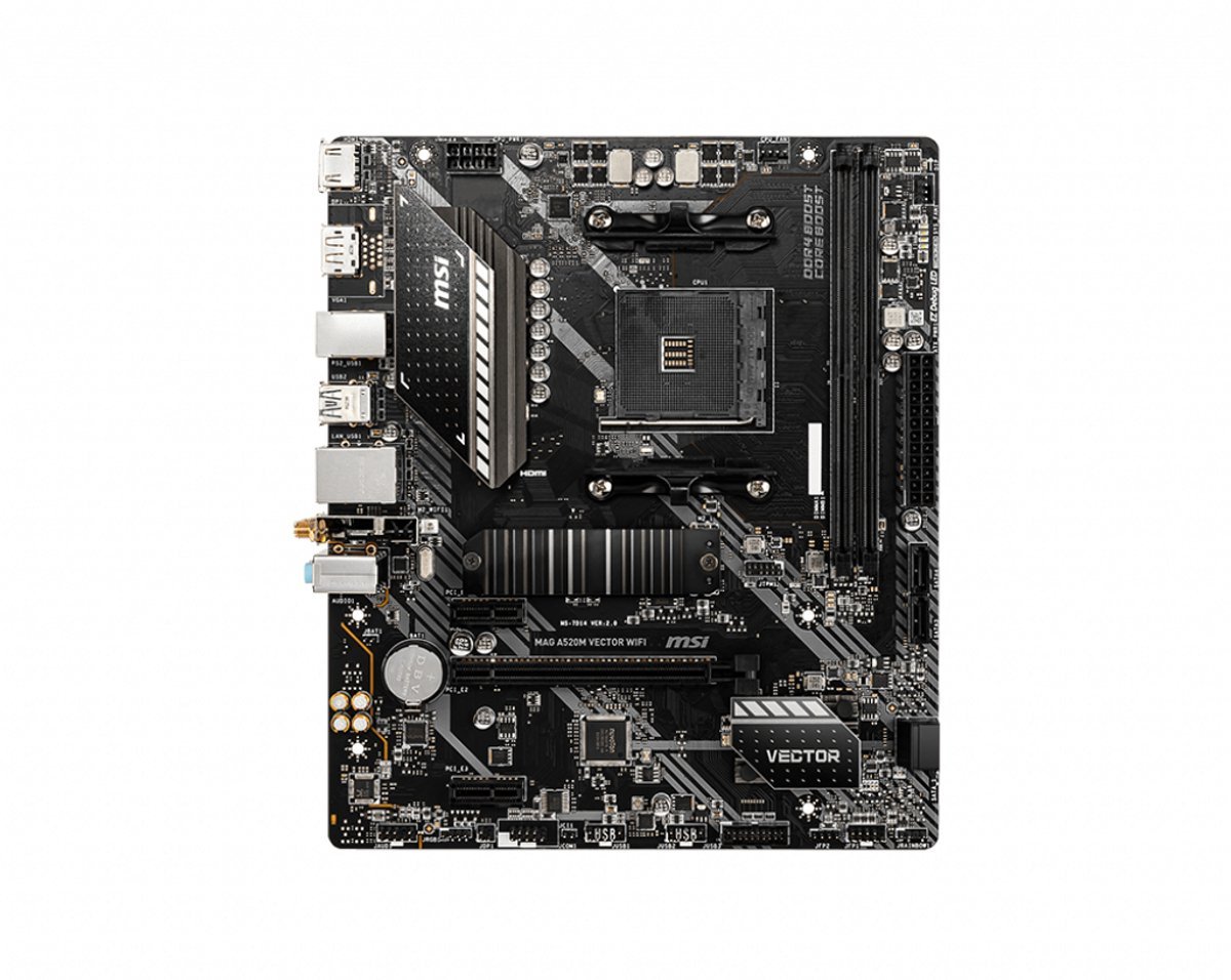 MSI Msi Mag A520M Vector Wifi Moederbord Amd A520 Socket Am4 Micro Atx
