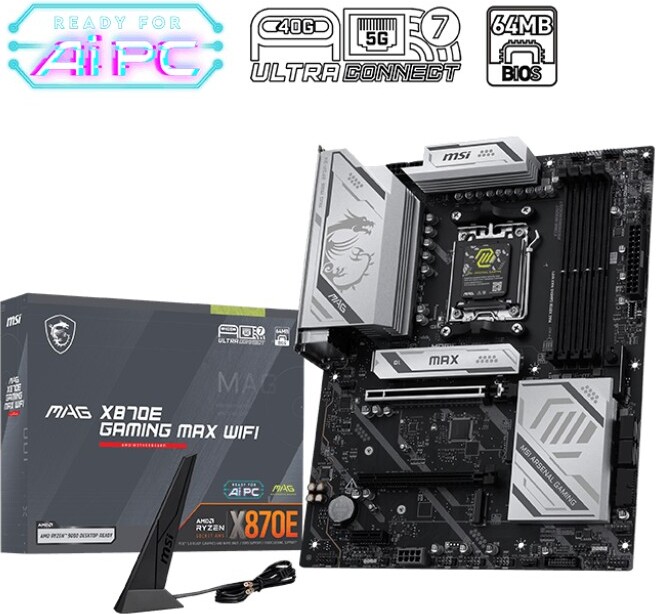 Msi mag x870e max wifi moederbord 5 orig - MSI MAG X870E GAMING MAX WIFI Moederbord