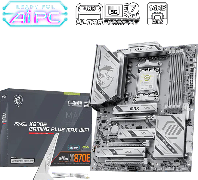 Msi mag x870e plus max wifi moeder 2 orig - MSI MAG X870E GAMING PLUS MAX WIFI Moederbord