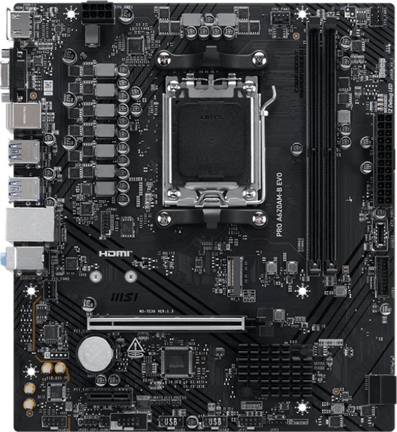 MSI Msi Pro A620Am-B Evo - Moederbord - Socket Am5 - Micro-Atx - Amd A620A Chipset