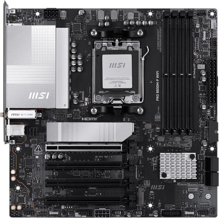 Msi Msi Pro B850M-P Wifi-Moederbord Voor Amd B850 Ddr5 M2 Sata3 Usb3 Wifi Bt Pcie5 Atx