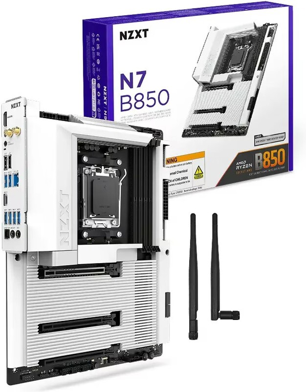 Nzxt n7 b850 moederbord atx socket 2 orig - NZXT N7 B850 Moederbord (wit)