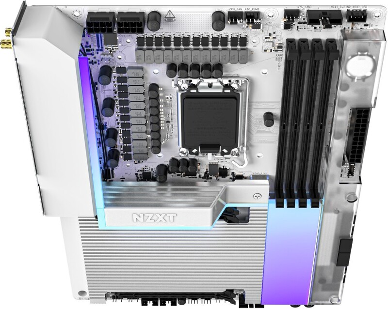 Nzxt n9 z890 matte white 2 orig - NZXT N9 Z890 Moederbord (wit)