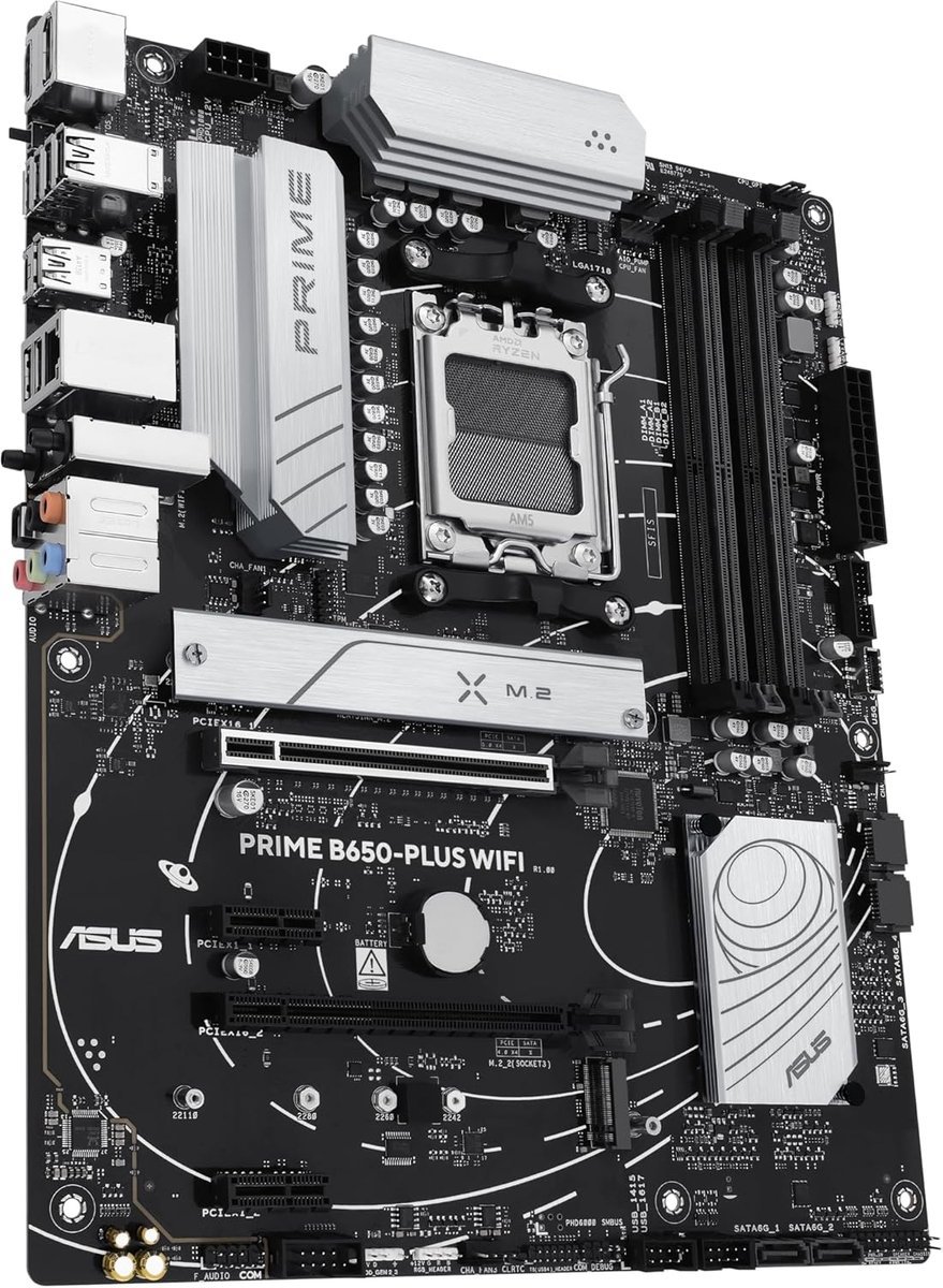 Prime Prime B650-Plus Wifi, Amd B650 Atx, Ddr5, Pcie 5.0 M.2, Realtek 2,5 Gb Ethernet, Wifi 6E, Displayport, Hdmi, Sata 6 Gbit/S, Usb 10 Gbit/S Type-C, Bios Flashback, Thunderbolt 4, Aura Sync
