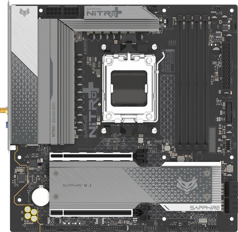 Sapphire nitro b850m wifi amd b850 sock - Sapphire NITRO+ B850M WIFI Moederbord
