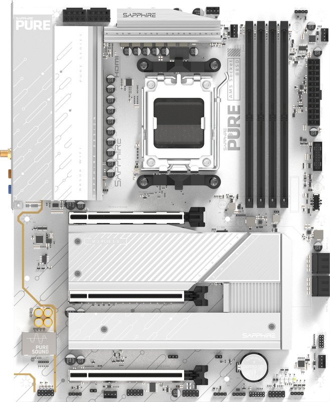 Sapphire pure b850a moederbord wifi7 am - Sapphire PURE B850A WIFI 7 Moederbord