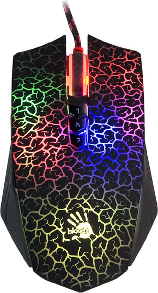 A4Tech A4Tech Bloody - Muis - Usb Type-A - Laser 6200 Dpi Ambidextrous - Blazing A70 Geactiveerd
