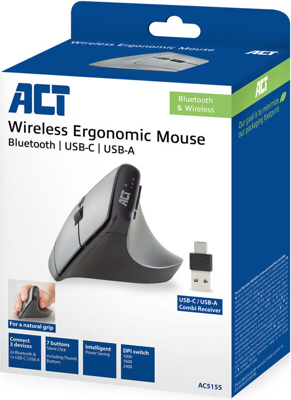 Act draadloze ergonomische muis me 2 orig - ACT AC5155 Wireless Ergonomic Muis