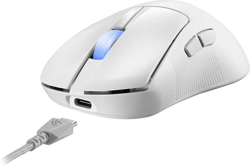 Asus rog keris ii wit ergo muis 3 orig - ASUS ROG Keris II Ace Muis (Moonlight White)