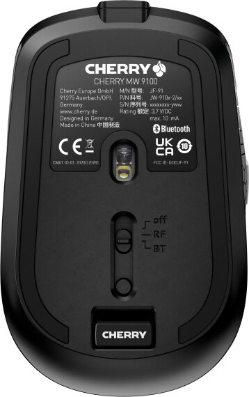 Cherry mw 9100 muis ambidextrous rf d 3 orig - CHERRY MW 9100 Zwart Draadloze muis