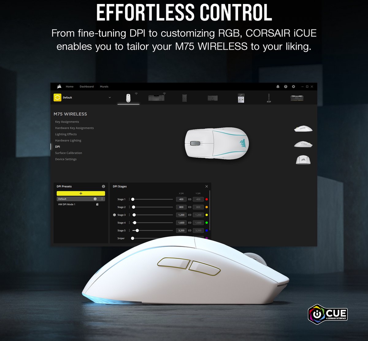 M75 WIRELESS Lightweight RGB Gaming Mouse - afbeelding 10