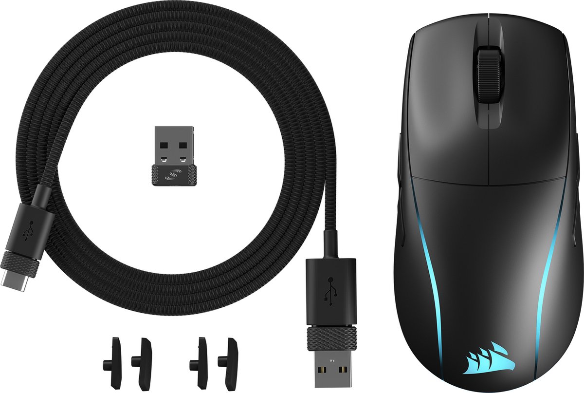 Corsair M75 Draadloze Gaming Muis - Optisch - 89 Gram - 26.000 Dpi - Zwart - afbeelding 5