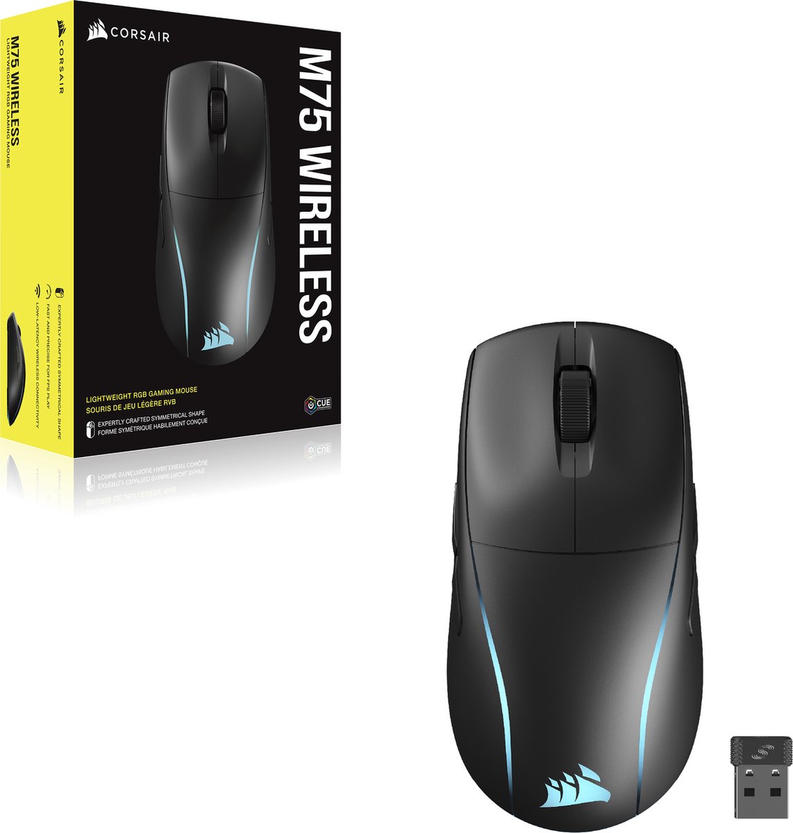 Corsair M75 Draadloze Gaming Muis - Optisch - 89 Gram - 26.000 Dpi - Zwart - afbeelding 9