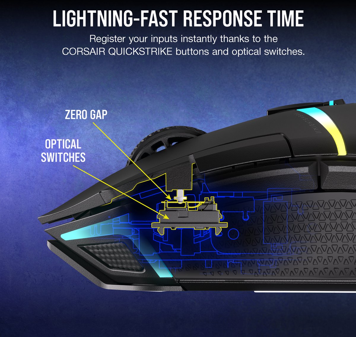 Corsair Nightsabre - Draadloze Optische Gaming Muis - Rgb - Zwart - afbeelding 2