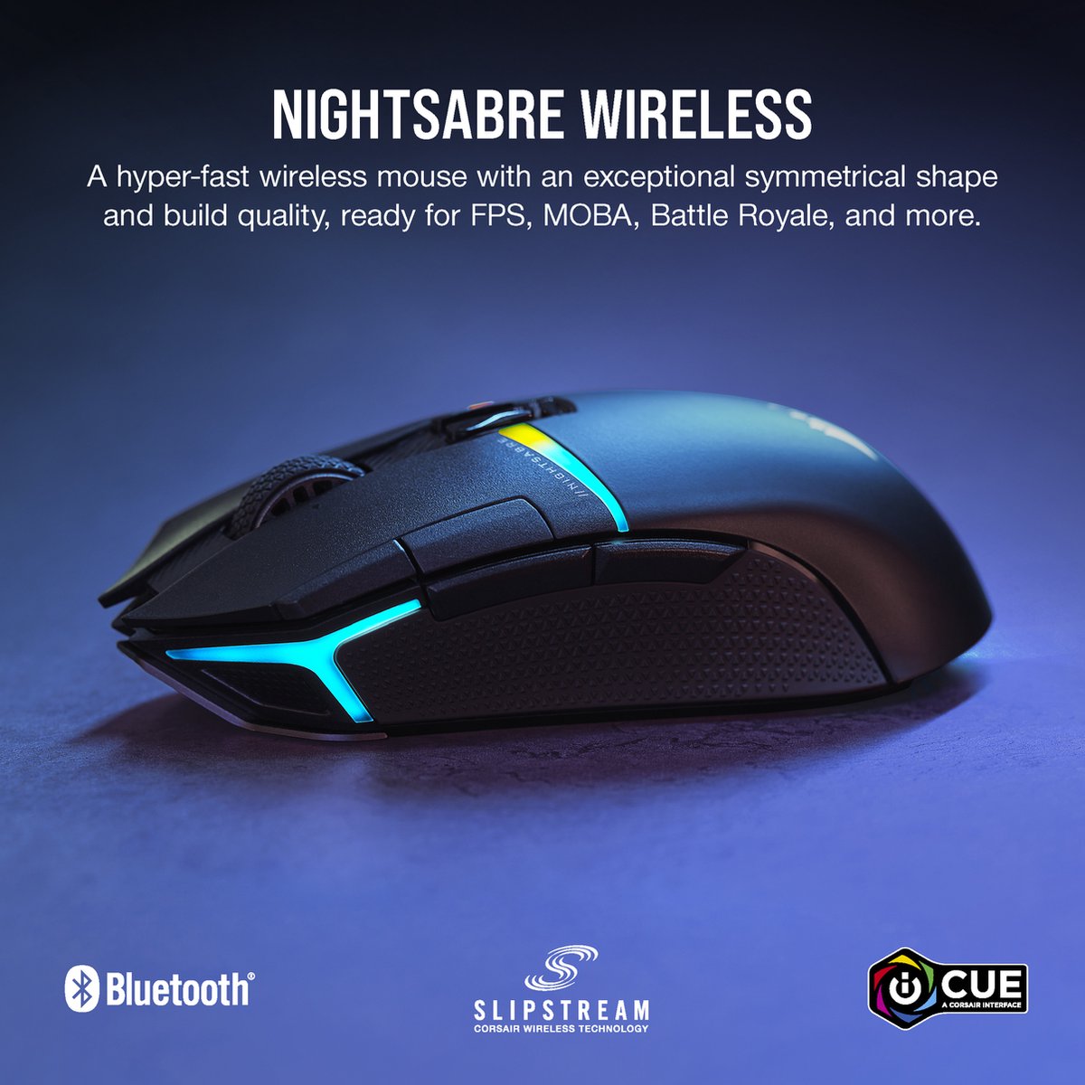Corsair Nightsabre - Draadloze Optische Gaming Muis - Rgb - Zwart - afbeelding 4