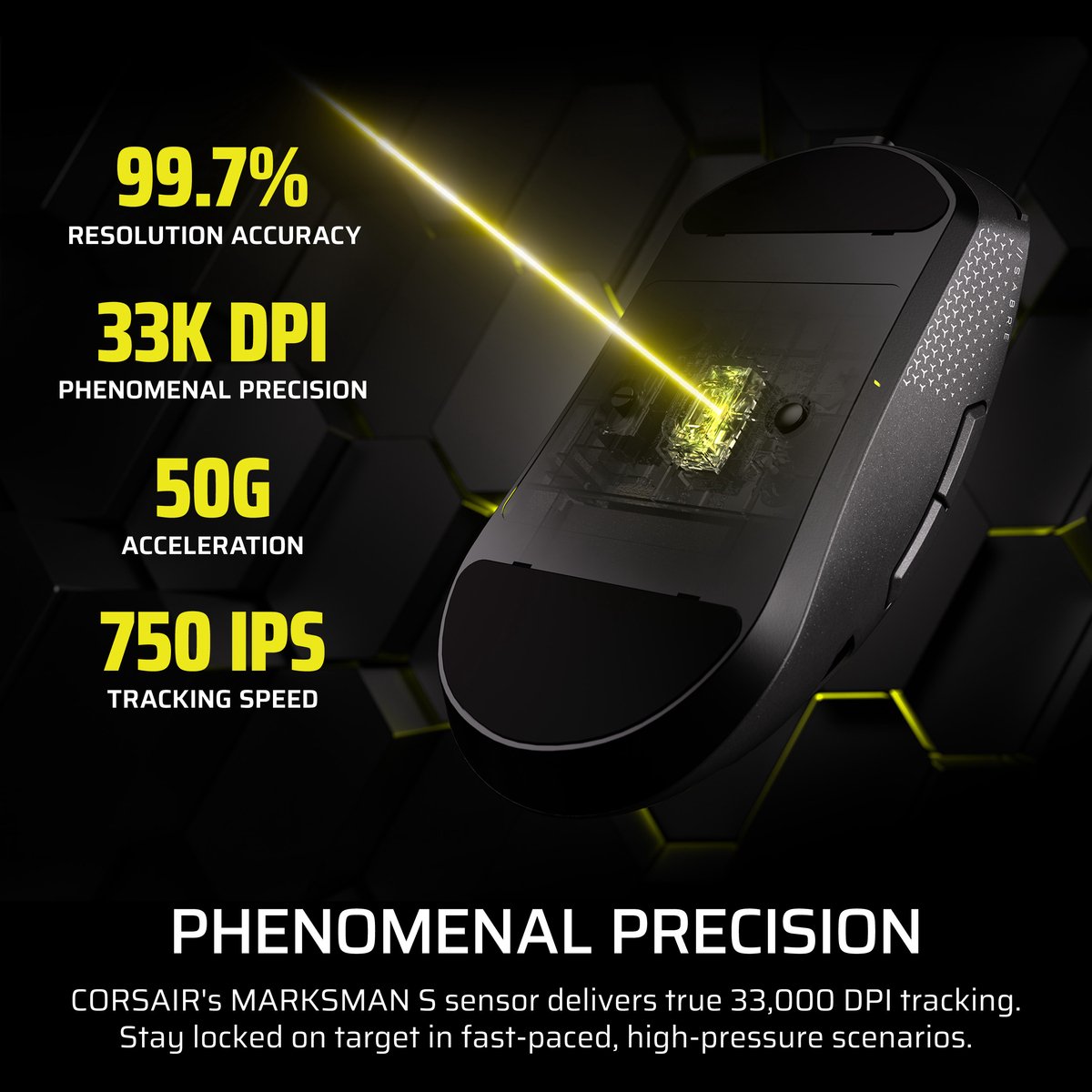 Corsair Sabre V2 Pro Magnesium - Draadloze Gamingmuis - 33000 Dpi - - afbeelding 7