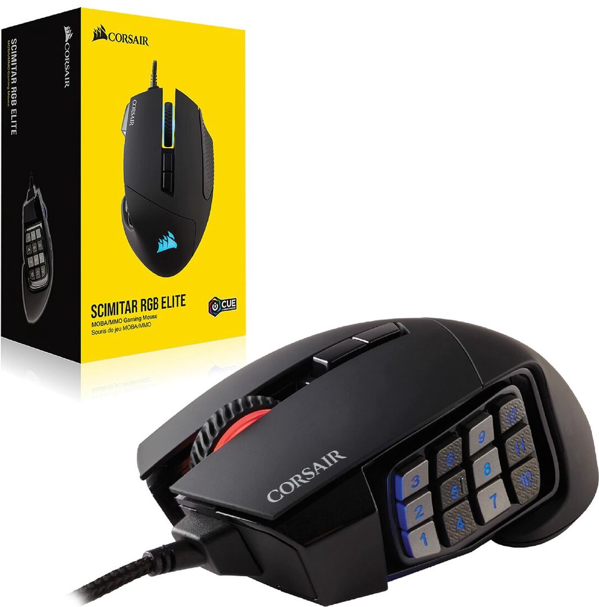Corsair Scimitar Rgb Elite - Gaming Muis - 18000 Dpi - Zwart - afbeelding 3