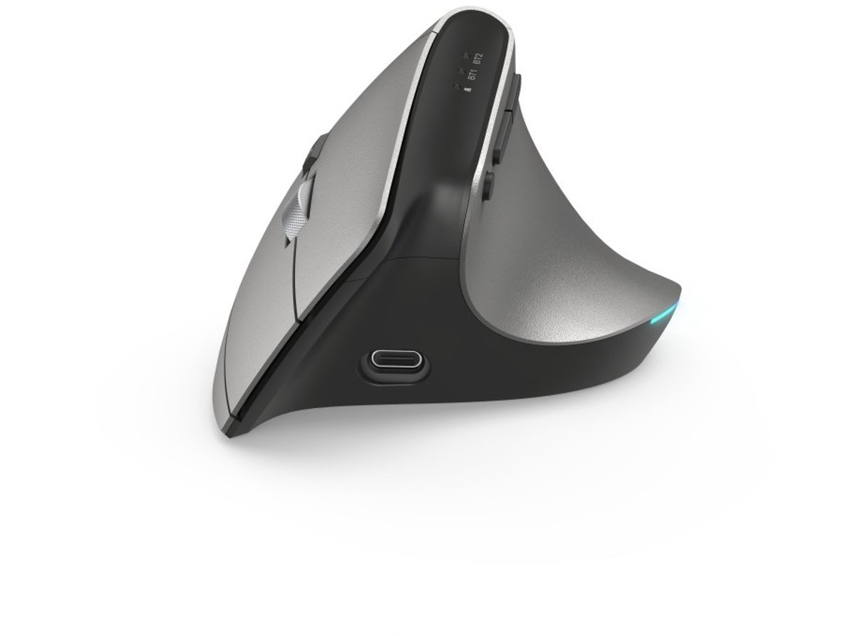 Hama Hama Ewm-700 - Draadloze Ergonomische Muis - 8 Knoppen - 2.4 Ghz Rf & Bt - Dpi Switch - Stil - Oplaadbaar - Antraciet