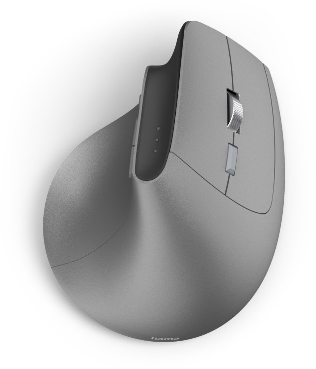 Hama Hama Ewm-700R - Draadloze Ergonomische Muis - 8 Knoppen - 2.4 Ghz Rf & Bt - Stil - Oplaadbaar - Zwart