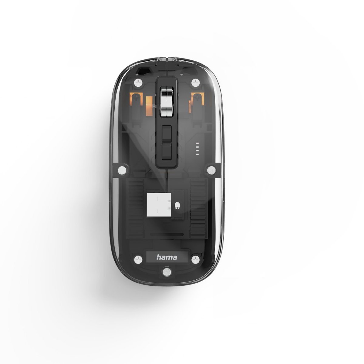 Hama Hama Wm-600 - Optische Draadloze Muis - 6 Knoppen - 2.4 Ghz Rf & Bt - Stil - Transparant