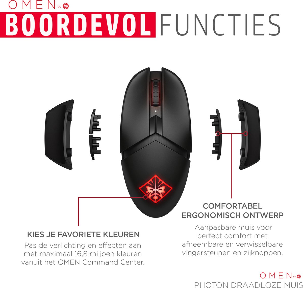 Hp Omen Photon Bluetooth Muis - Zwart - afbeelding 3