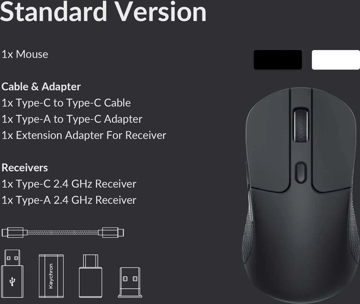 Keychron M3 Draadloze Rgb Muis Wit - afbeelding 4