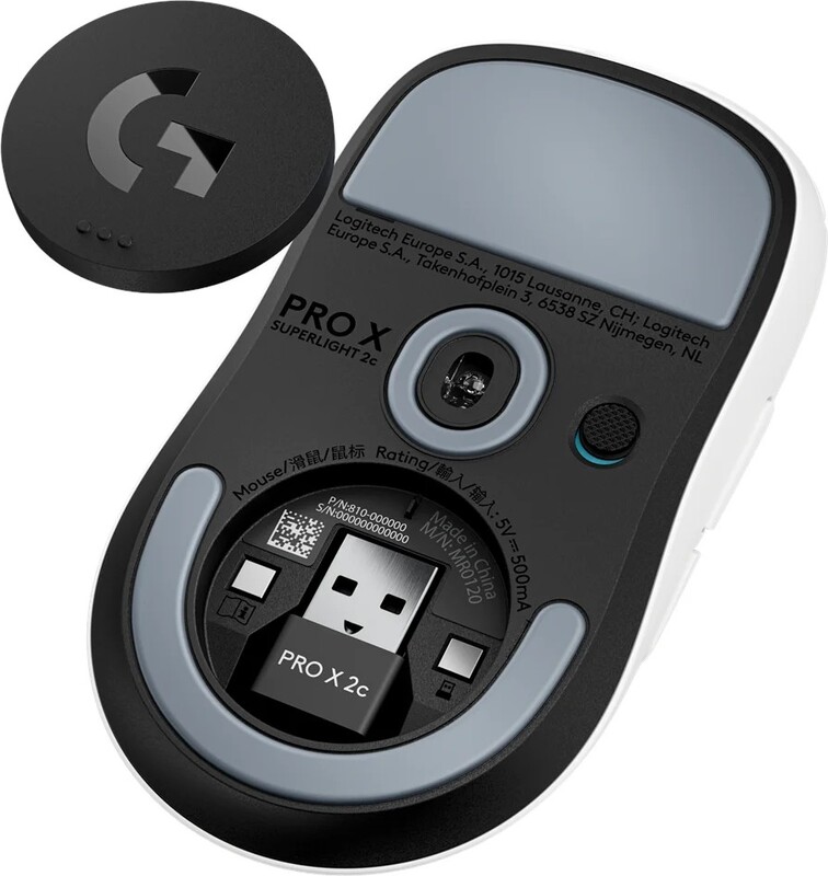 Logitech g logitech g pro x superlight 2c 1993676 7 orig - Logitech G PRO X SUPERLIGHT 2c - 8K Polling - White Muis (White)