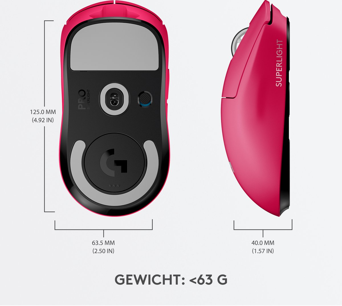 G PRO X SUPERLIGHT Wireless Gaming Mouse Magenta - afbeelding 6