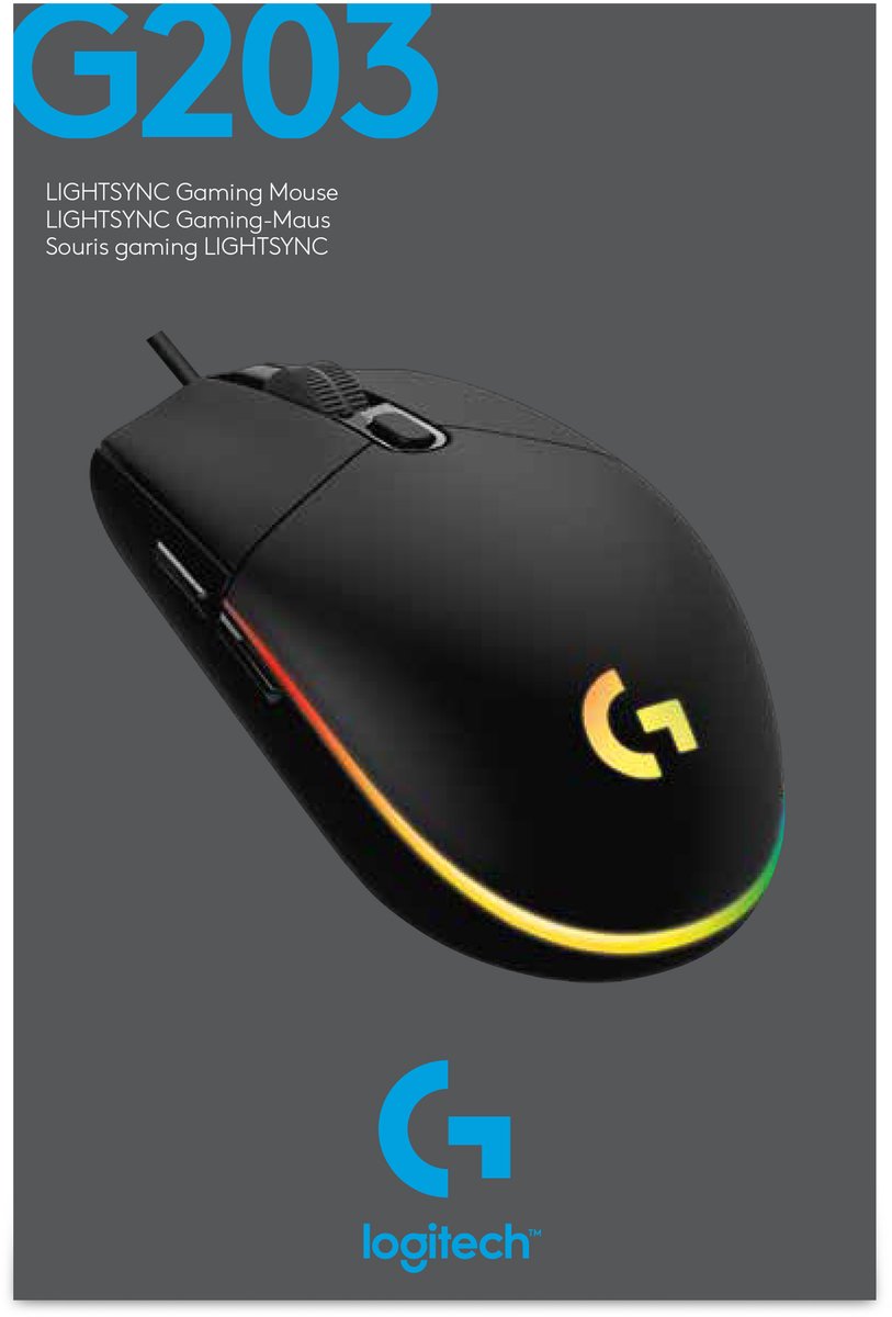 Logitech G203 Lightsync - Bedrade Gaming Muis - Rgb Verlichting - Zwart - afbeelding 9