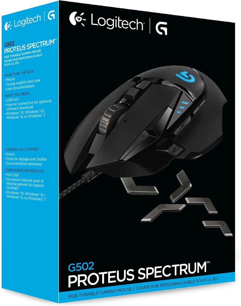 Logitech G502 Proteus Spectrum muis - afbeelding 7