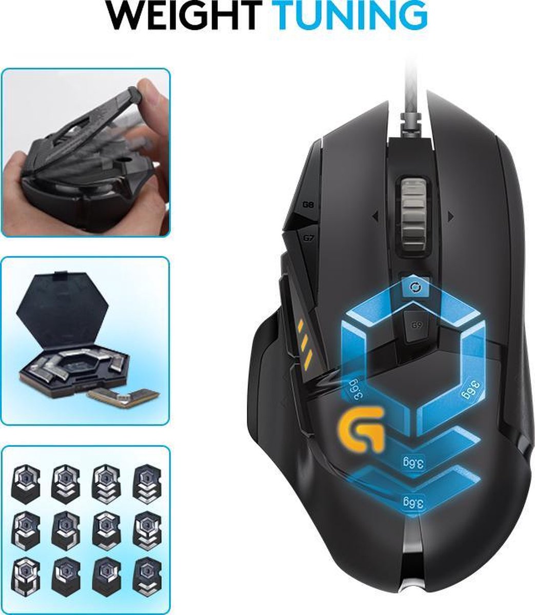 Logitech G502 Proteus Spectrum muis - afbeelding 9